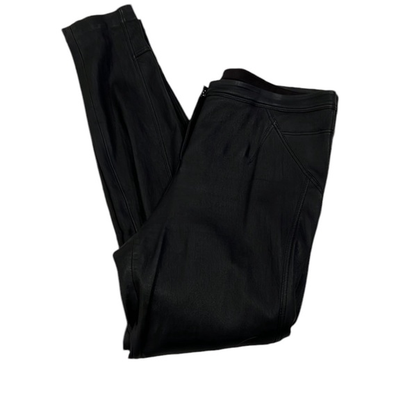 DVF Diane Von Furstenberg size 14 black “Liberty”leather pants straight leg - Picture 8 of 13